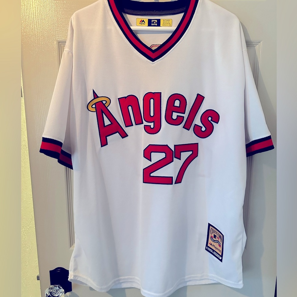 MAJESTIC XL MIKE TROUT CALIFORNIA ANGELS COOPERSTOWN JERSEY